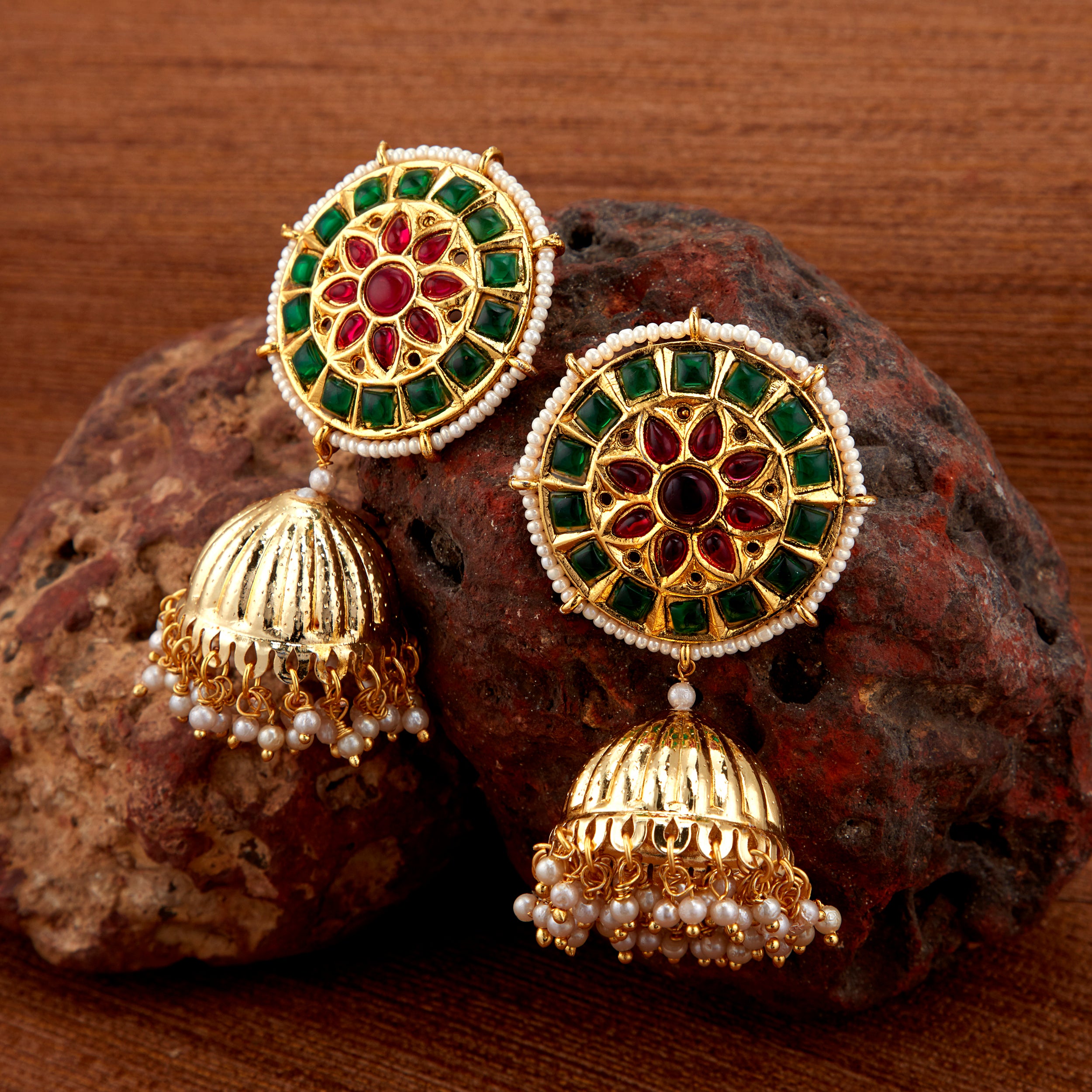 Sukkhi Attractive Pearl Gold Plated Jhumki Earring for Women