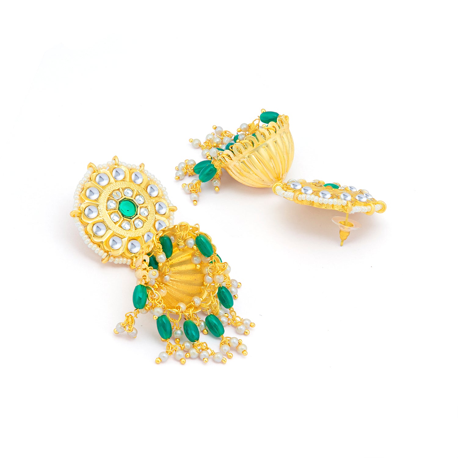 Sukkhi Dazzling Pearl Gold Plated Kundan Jhumki Earring for Women