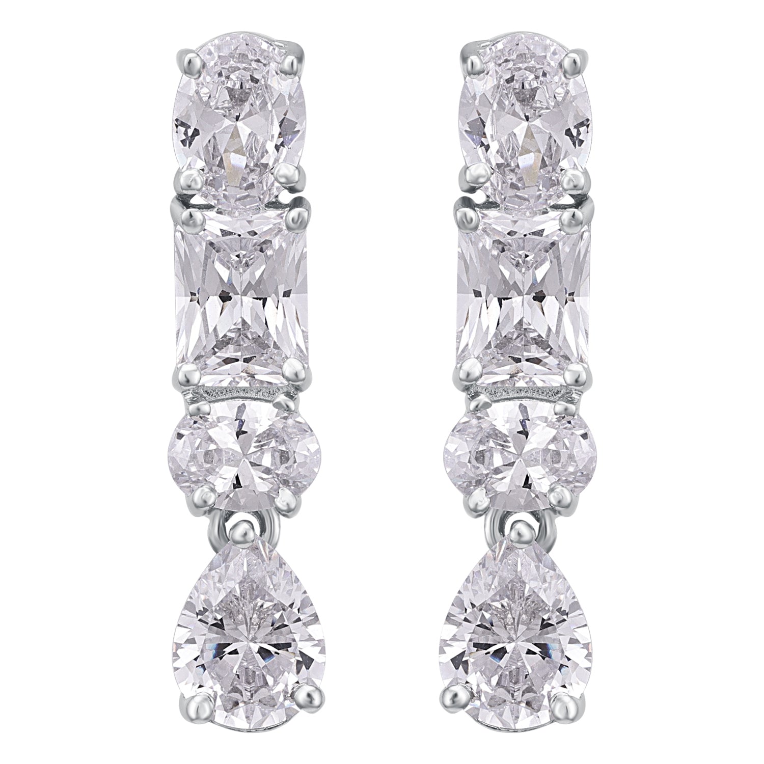 Pissara by Sukkhi Fabulous 925 Sterling Silver Cubic Zirconia Earrings For Women And Girls|with Authenticity Certificate, 925 Stamp & 6 Months Warranty