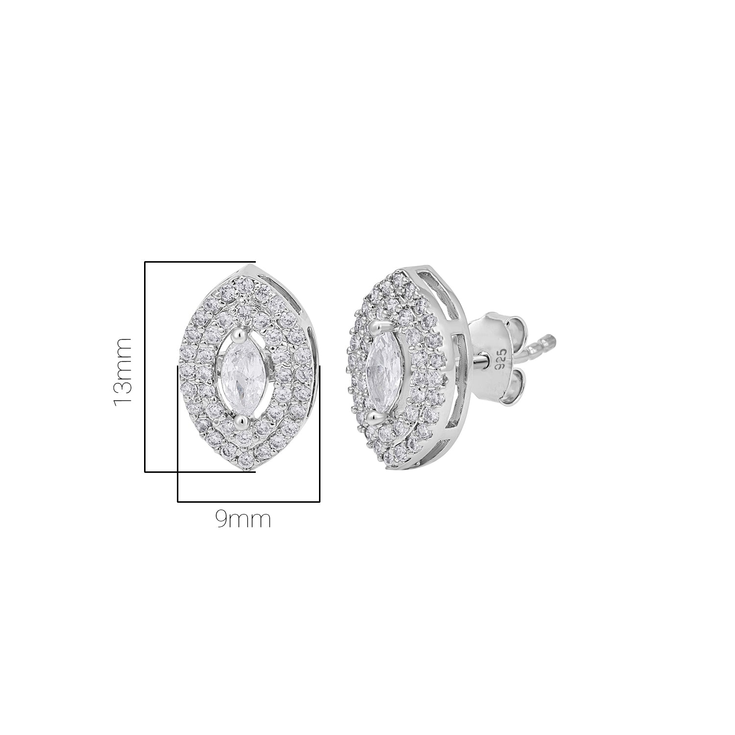 Pissara by Sukkhi Classy 925 Sterling Silver Cubic Zirconia Earrings For Women And Girls|with Authenticity Certificate, 925 Stamp & 6 Months Warranty