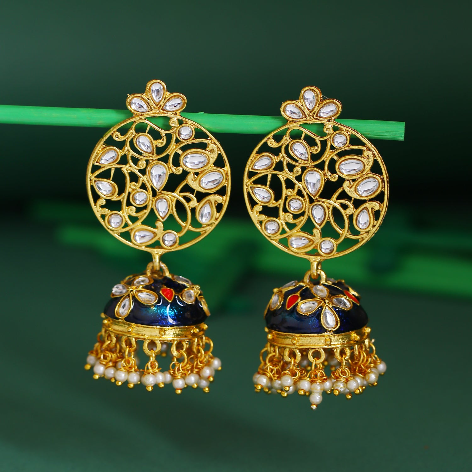 Sukkhi Fabulous Pearl Gold Plated Kundan Jhumki Earring For Women
