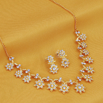 Sukkhi Stylish Gold Plated Collar Necklace set For Women