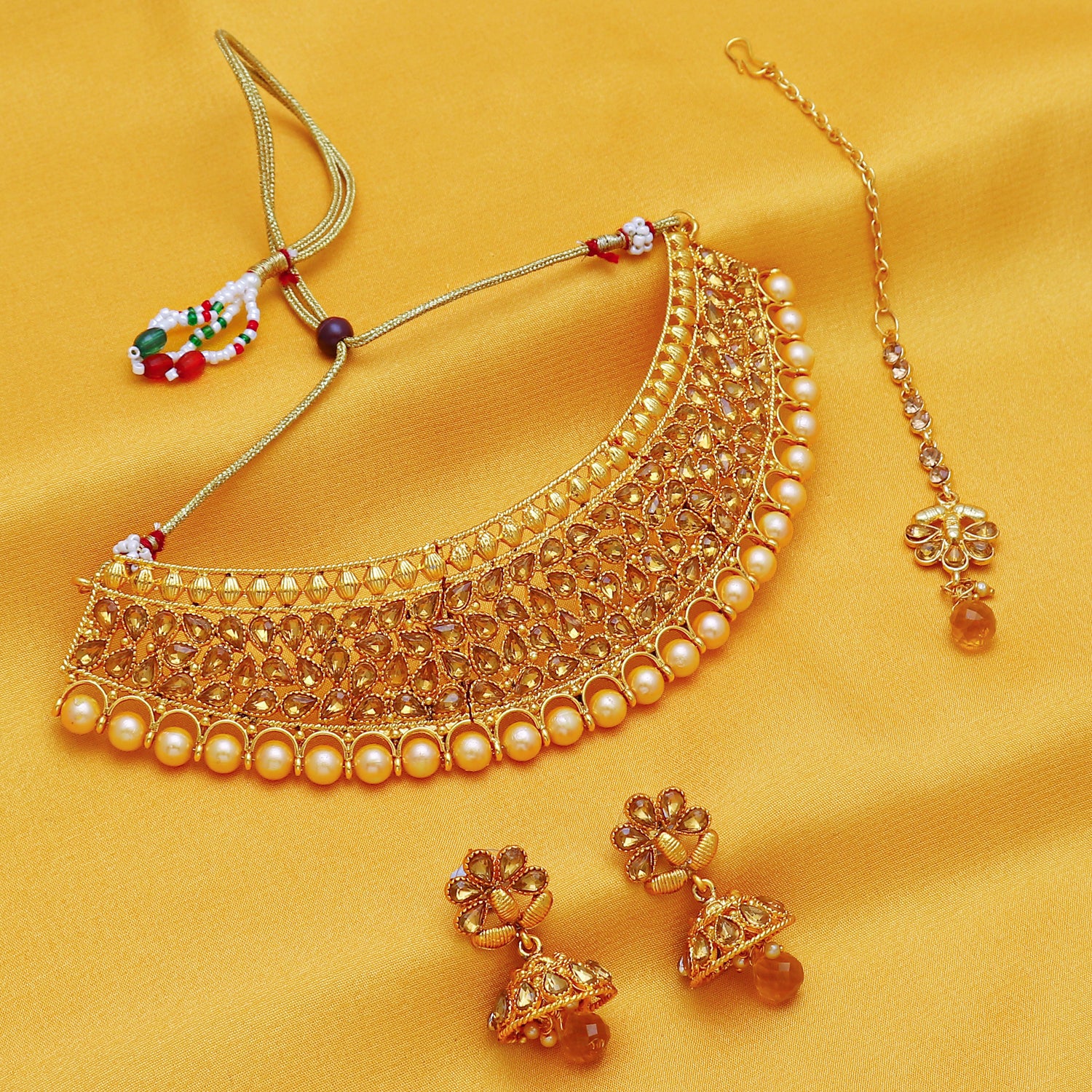 Sukkhi Modish Choker Gold Plated Necklace Set for Women