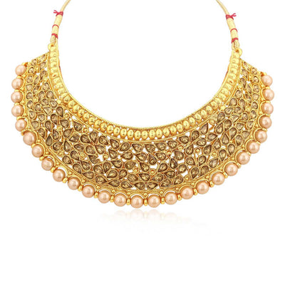 Sukkhi Modish Choker Gold Plated Necklace Set for Women