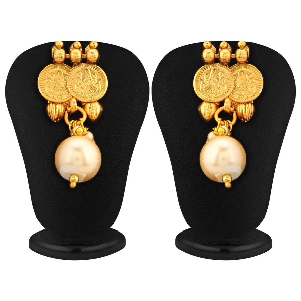 Sukkhi Dazzling Gold Plated Temple Coin Necklace Set For Women