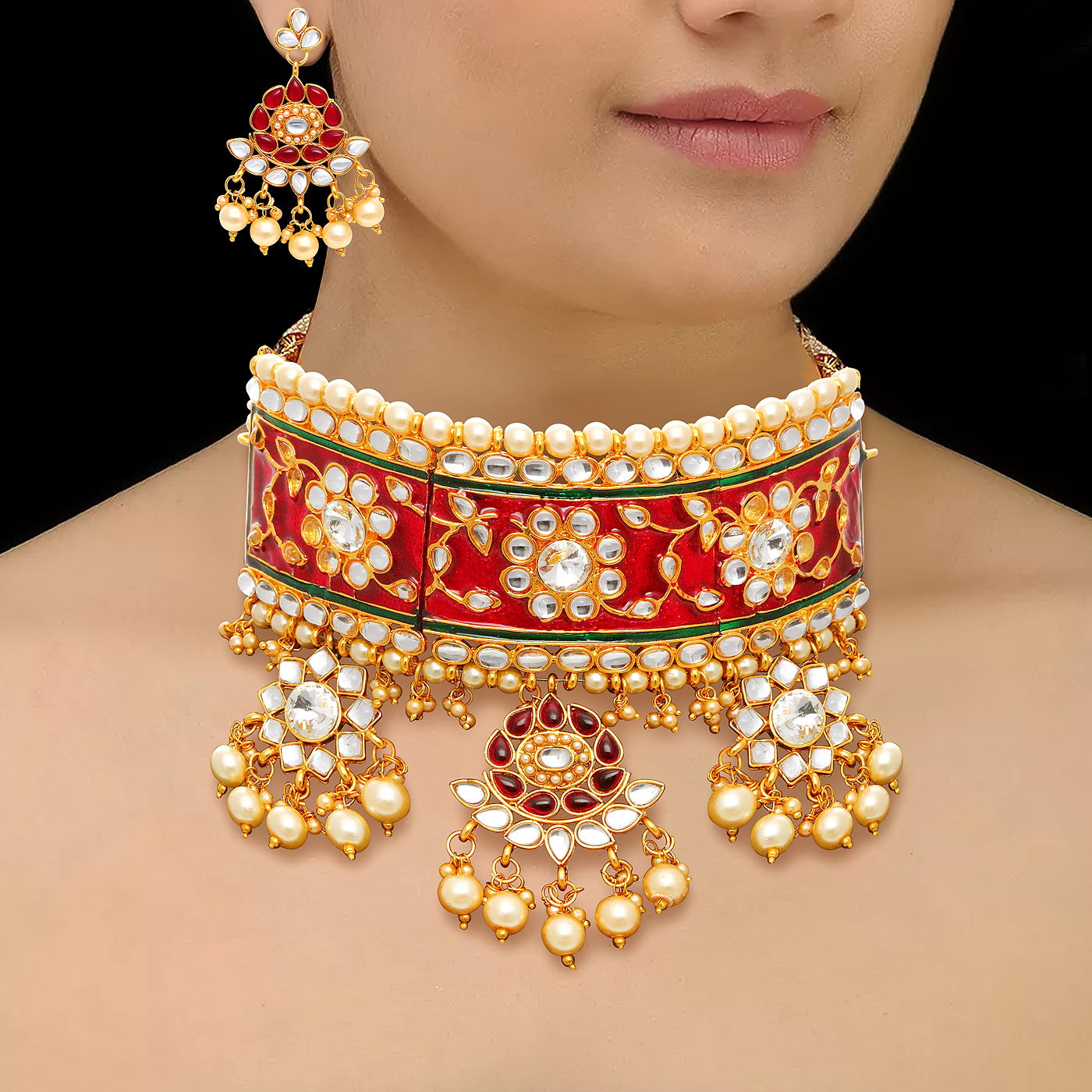 Sukkhi Padmavati Inspired Austrian Diamond choker necklace Set for Women
