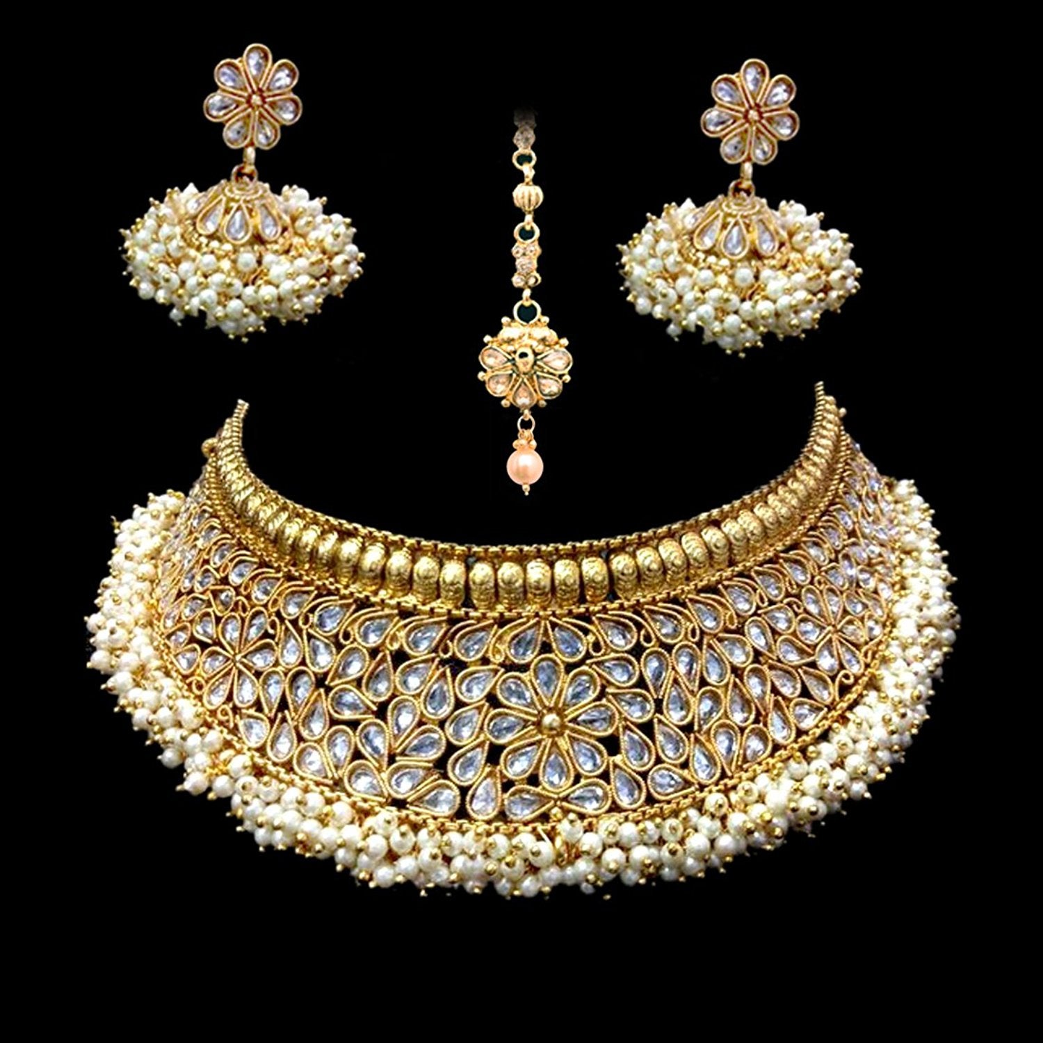 Sukkhi Antique Rajwadi Gold Plated Choker Necklace Set For Women