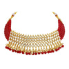 Sukkhi Kundan Modish Gold Plated Red Choker Necklace Set for women