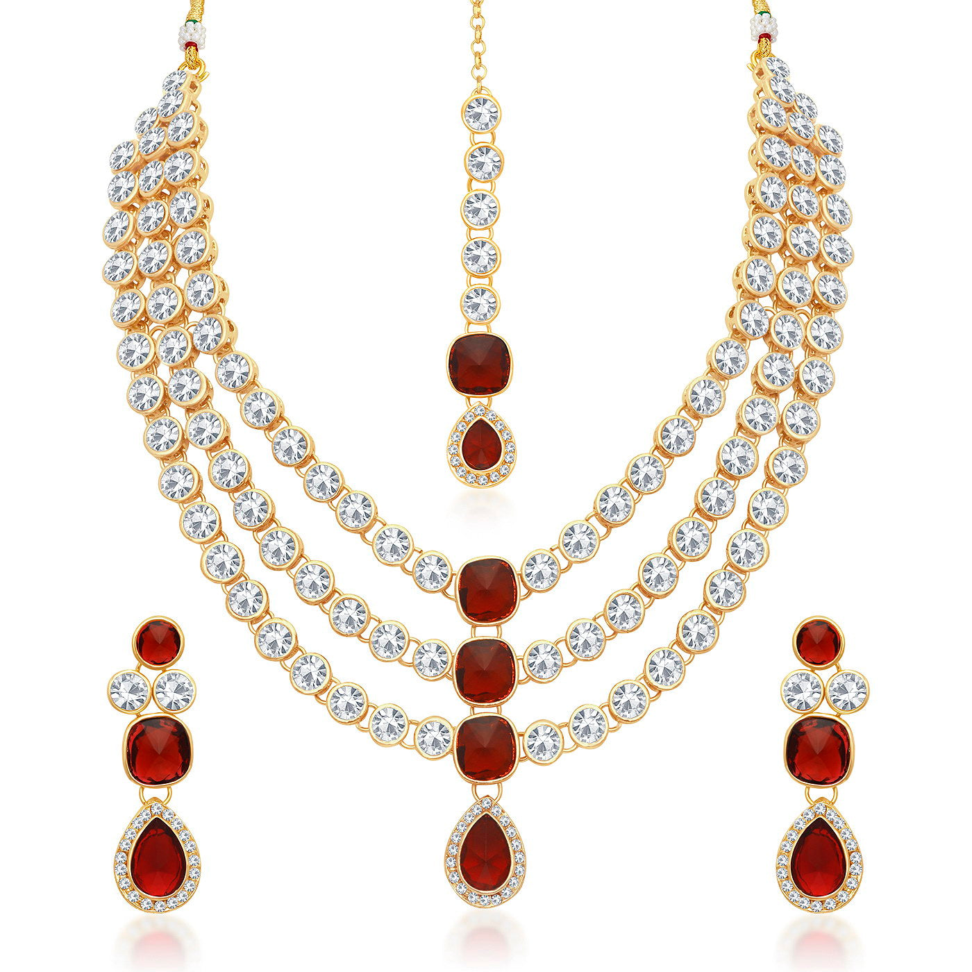 Sukkhi Modish Gold Plated Kundan Long Haram Necklace Set for Women