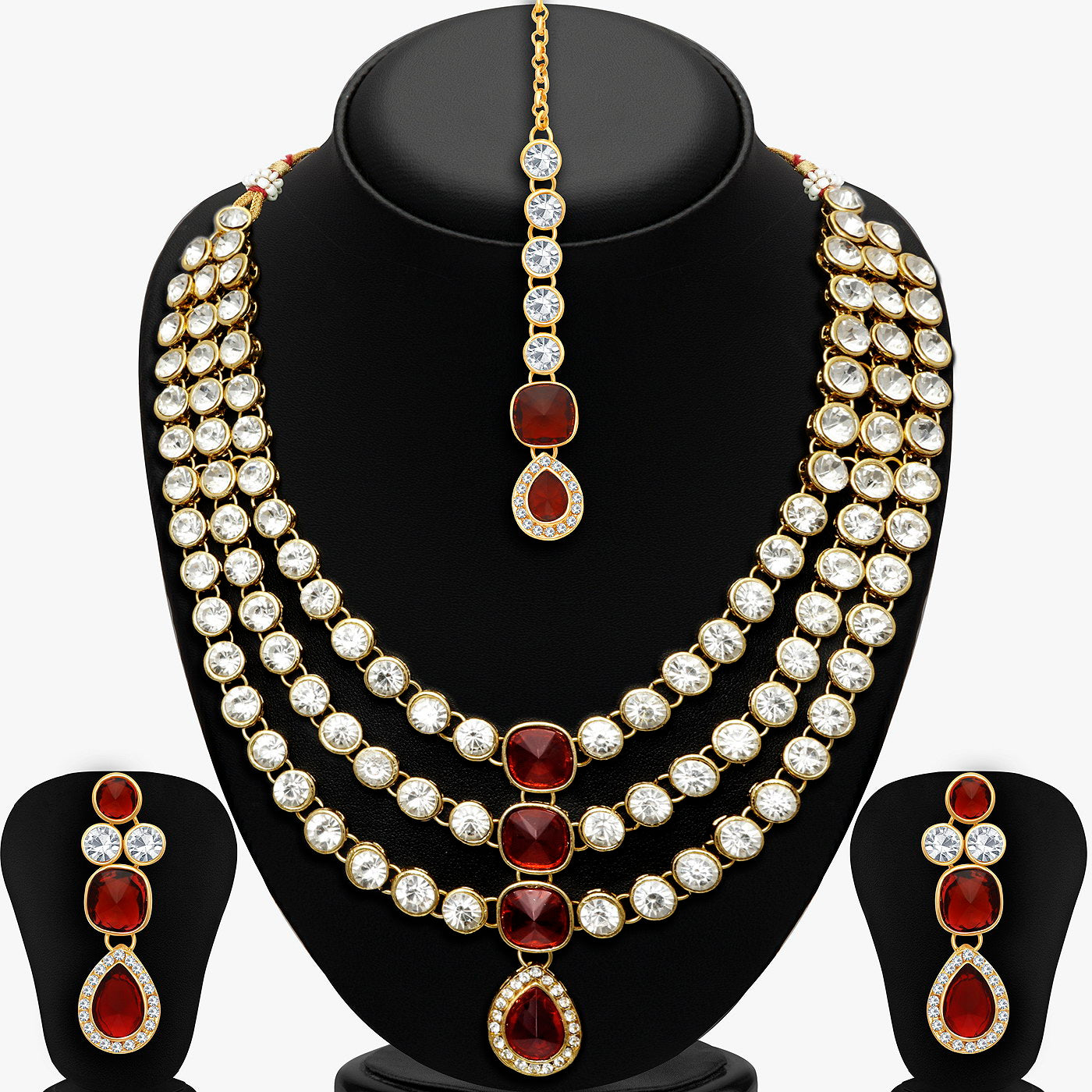 Sukkhi Modish Gold Plated Kundan Long Haram Necklace Set for Women