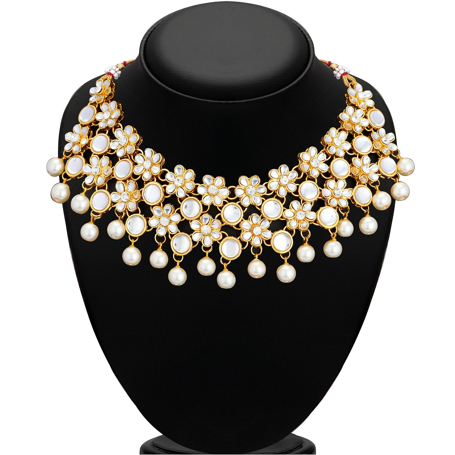 Sukkhi Astonish Floral Gold Plated Kundan Necklace Set for Women