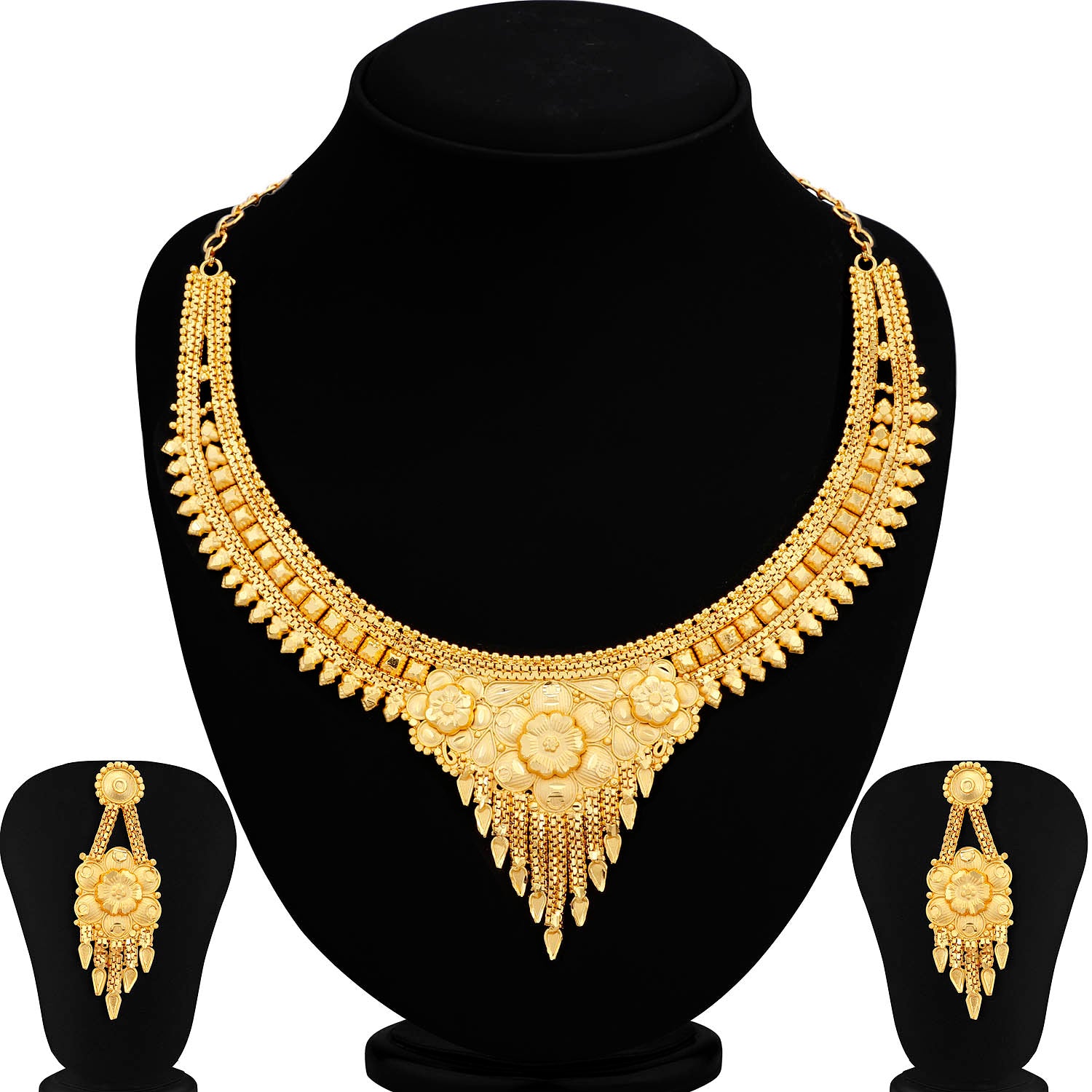 Sukkhi Traditional 24 Carat 1 Gram Gold Jewellery Necklace Set for Women