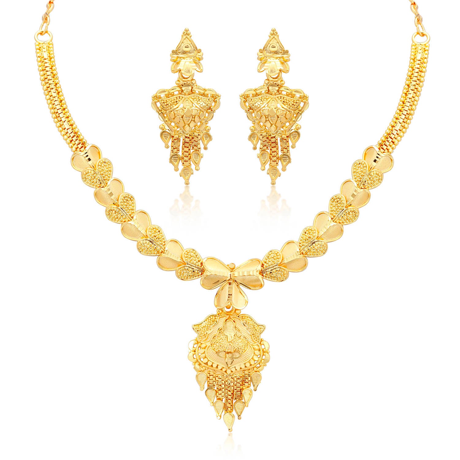Sukkhi Gleaming 24 Carat 1 Gram Gold Jewellery Alloy Necklace Set for Women