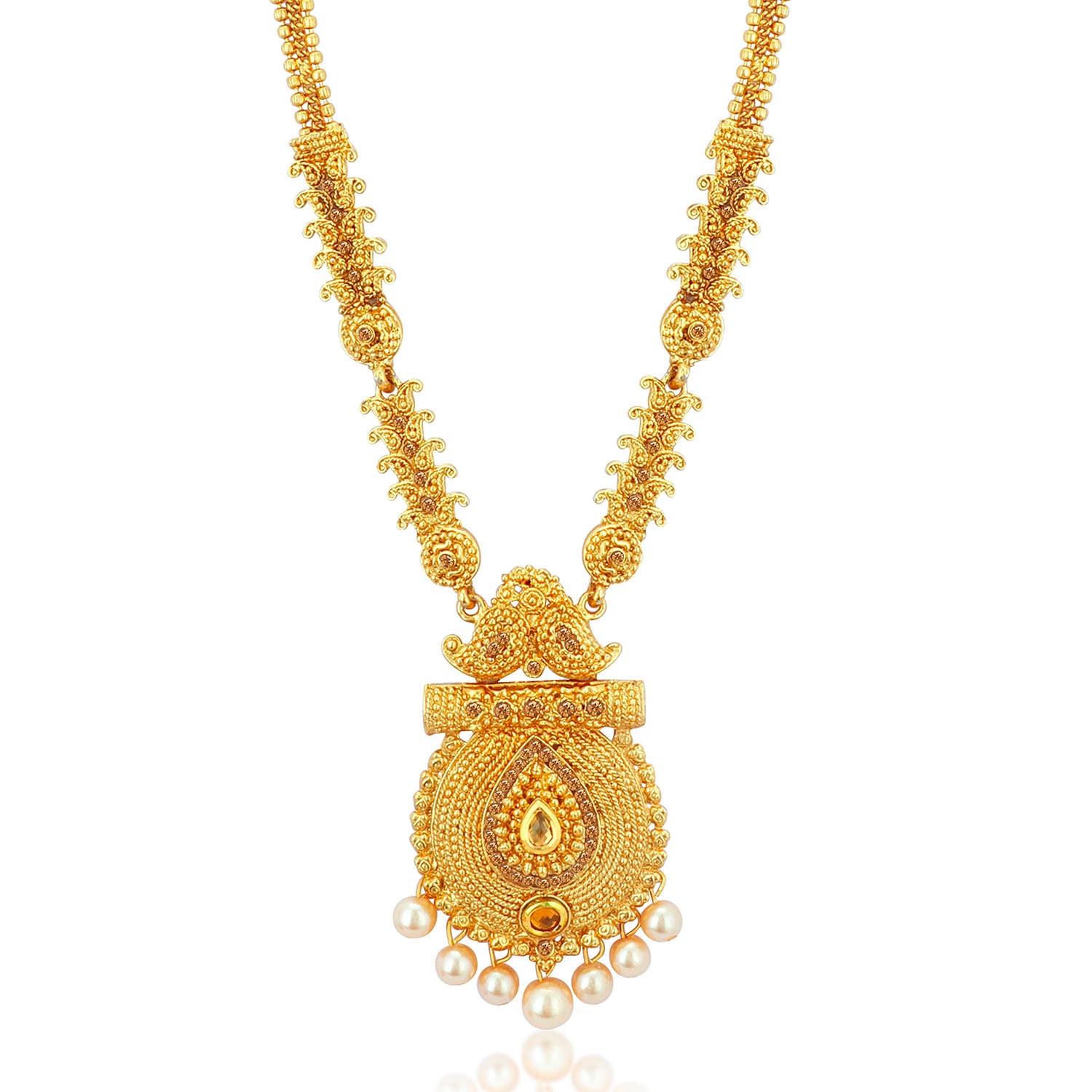 Sukkhi Cluster Gold plated Long Haram Necklace Set for Women