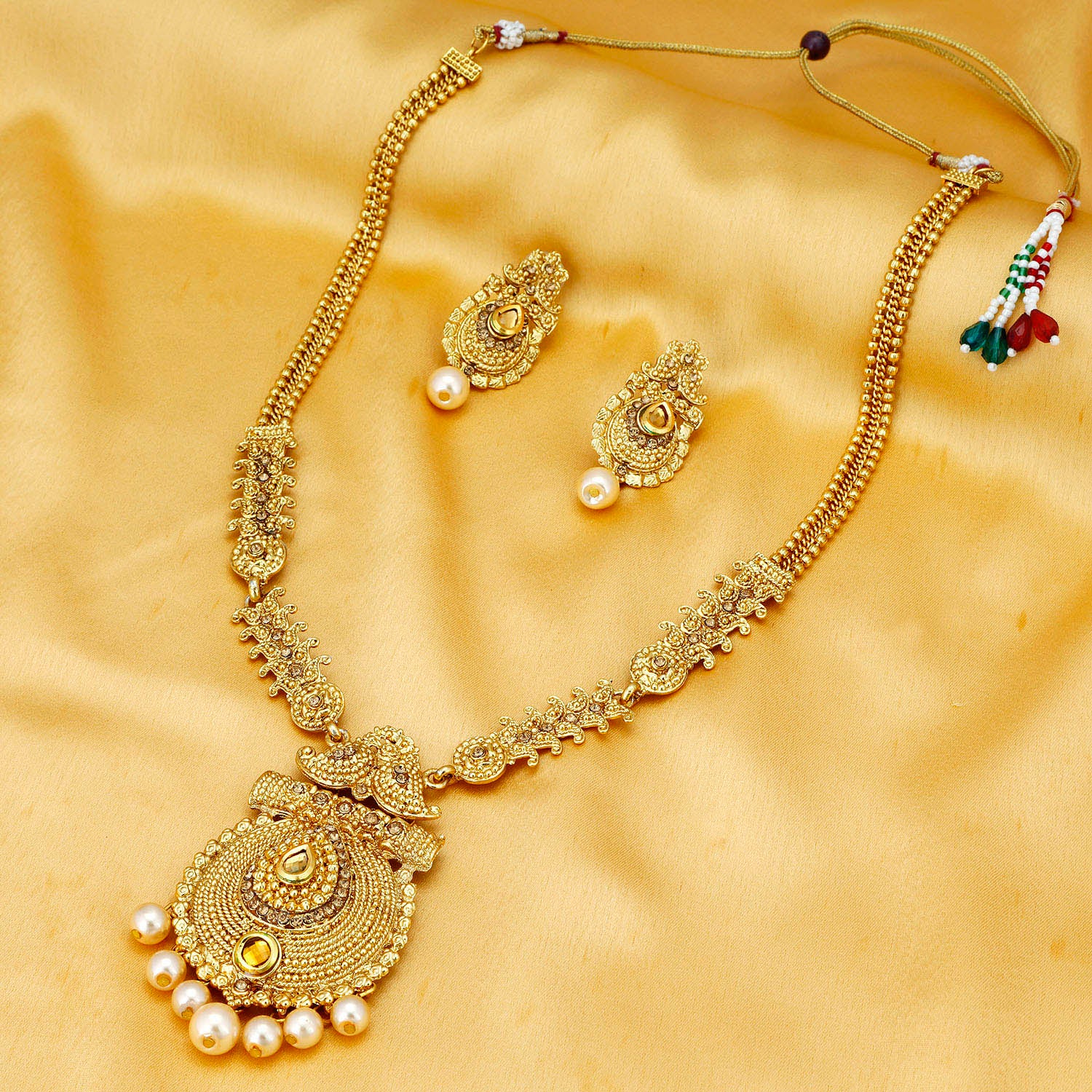 Sukkhi Cluster Gold plated Long Haram Necklace Set for Women