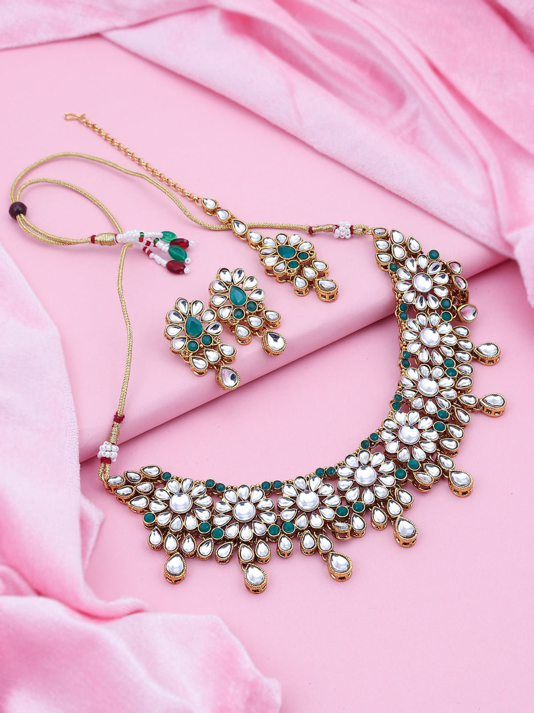 Sukkhi Glorious Gold Plated Kundan Choker Necklace Set for Women