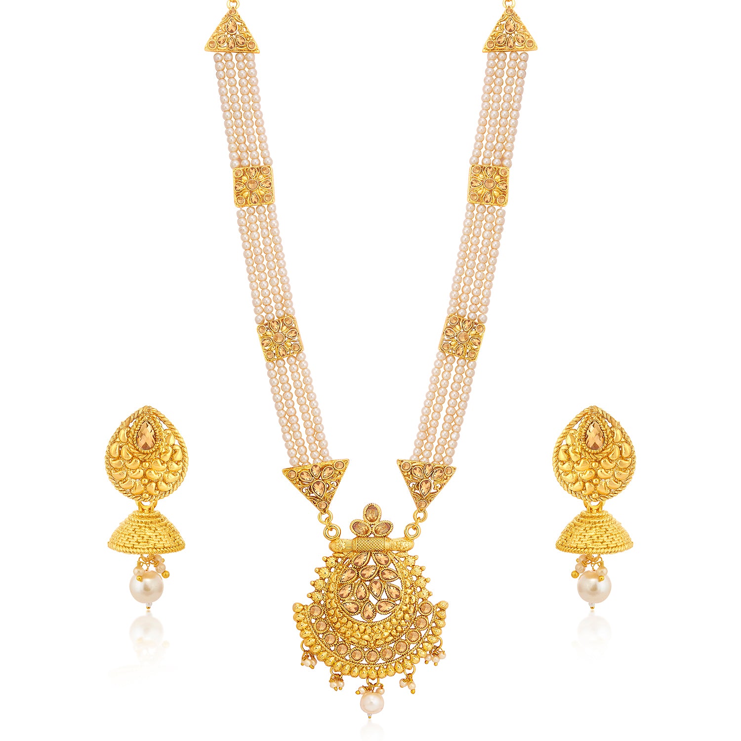 Sukkhi Luxurious LCT Gold Plated Long Haram Necklace Set For Women