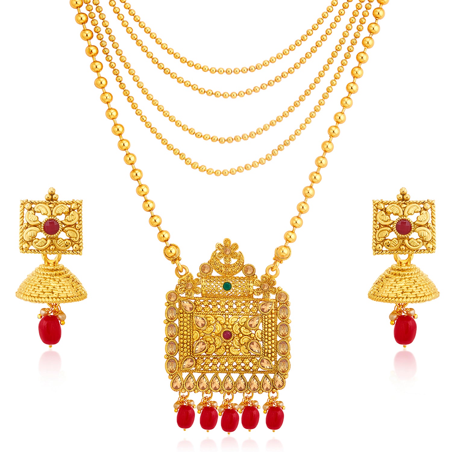 Sukkhi Classic Gold Plated Long Haram Necklace Set For Women