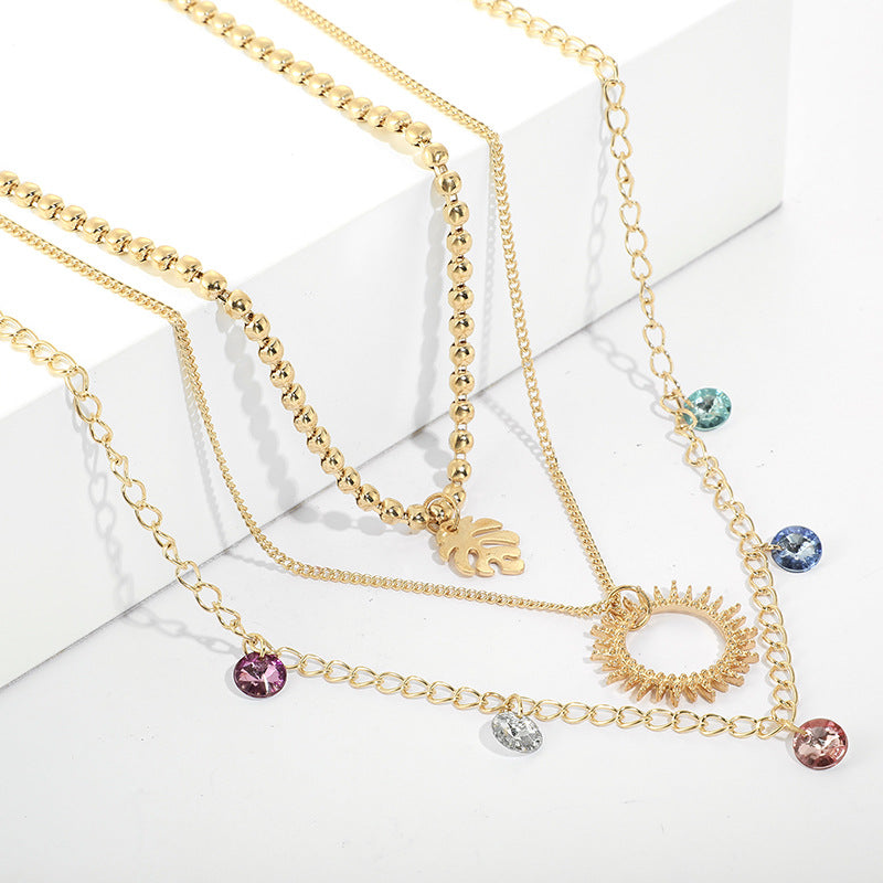Scintillare by Sukkhi Astonish Multi Layered Gold Plated Necklace for Women