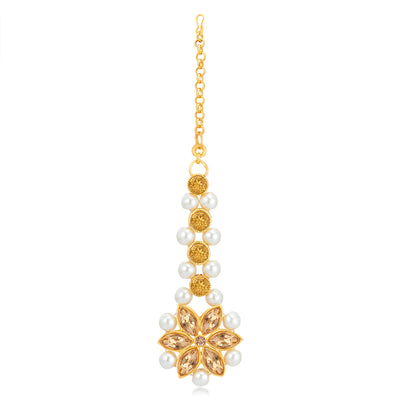 Sukkhi Stylish Gold Plated LCT & Pearl Choker Necklace Set for Women