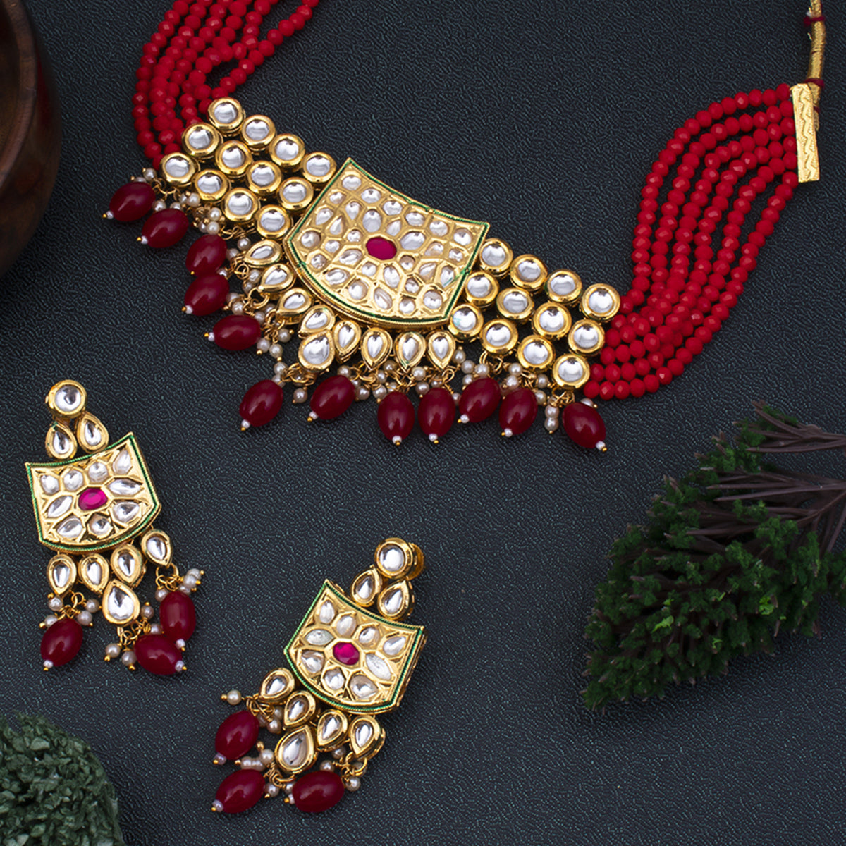 Sukkhi Bollywood Inspired Gold Plated Kundan Choker Necklace Set For Women
