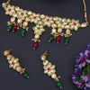 Sukkhi Embellished Floral Gold Plated Choker Necklace Set For Woman