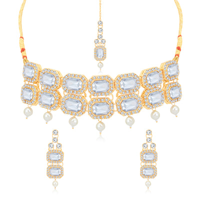 Sukkhi Eye Catchy Gold Plated Choker Necklace Set for Women