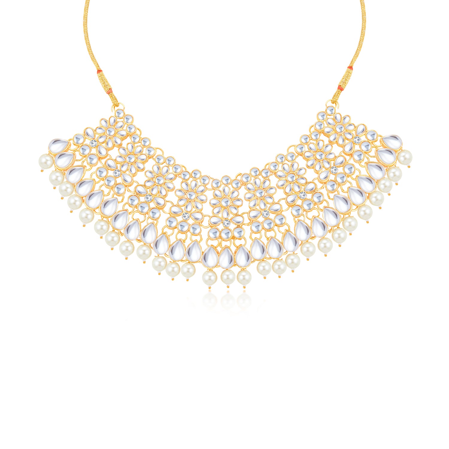Sukkhi Adorable Gold Plated Choker Necklace Set for Women (NS100582)