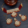 Sukkhi Fascinate Gold Plated Kundan & Pearl Choker Necklace Set for Women