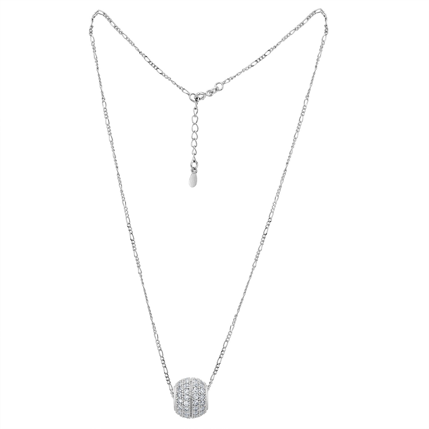 Pissara by Sukkhi Delightful 925 Sterling Silver Cubic Zirconia Pendant With Chain For Women And Girls|with Authenticity Certificate, 925 Stamp & 6 Months Warranty