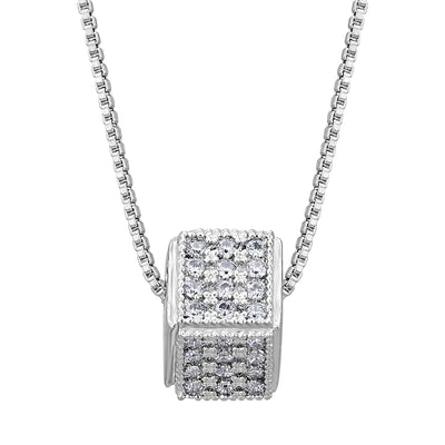 Pissara by Sukkhi Sparkling 925 Sterling Silver Cubic Zirconia Pendant With Chain For Women And Girls|with Authenticity Certificate, 925 Stamp & 6 Months Warranty