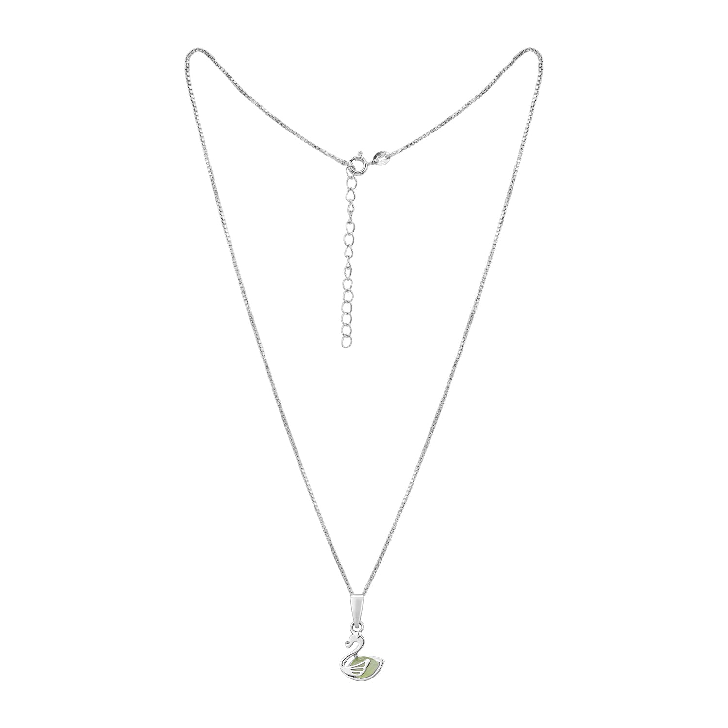 Pissara by Sukkhi Gleaming 925 Sterling Silver Pendant With Chain For Women And Girls|with Authenticity Certificate, 925 Stamp & 6 Months Warranty