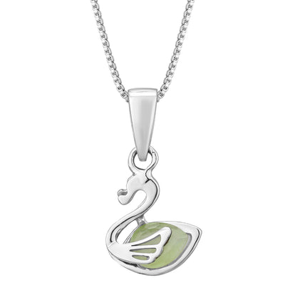 Pissara by Sukkhi Gleaming 925 Sterling Silver Pendant With Chain For Women And Girls|with Authenticity Certificate, 925 Stamp & 6 Months Warranty