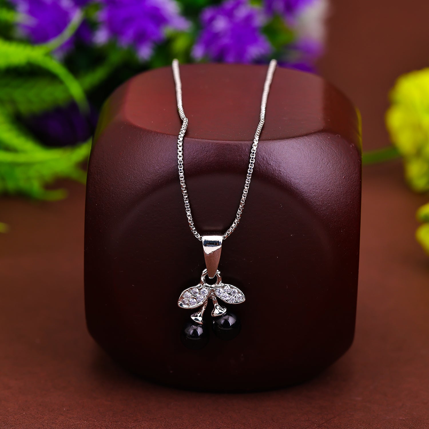 Pissara by Sukkhi Sparkling 925 Sterling Silver Cubic Zirconia Pendant With Chain For Women And Girls|with Authenticity Certificate, 925 Stamp & 6 Months Warranty