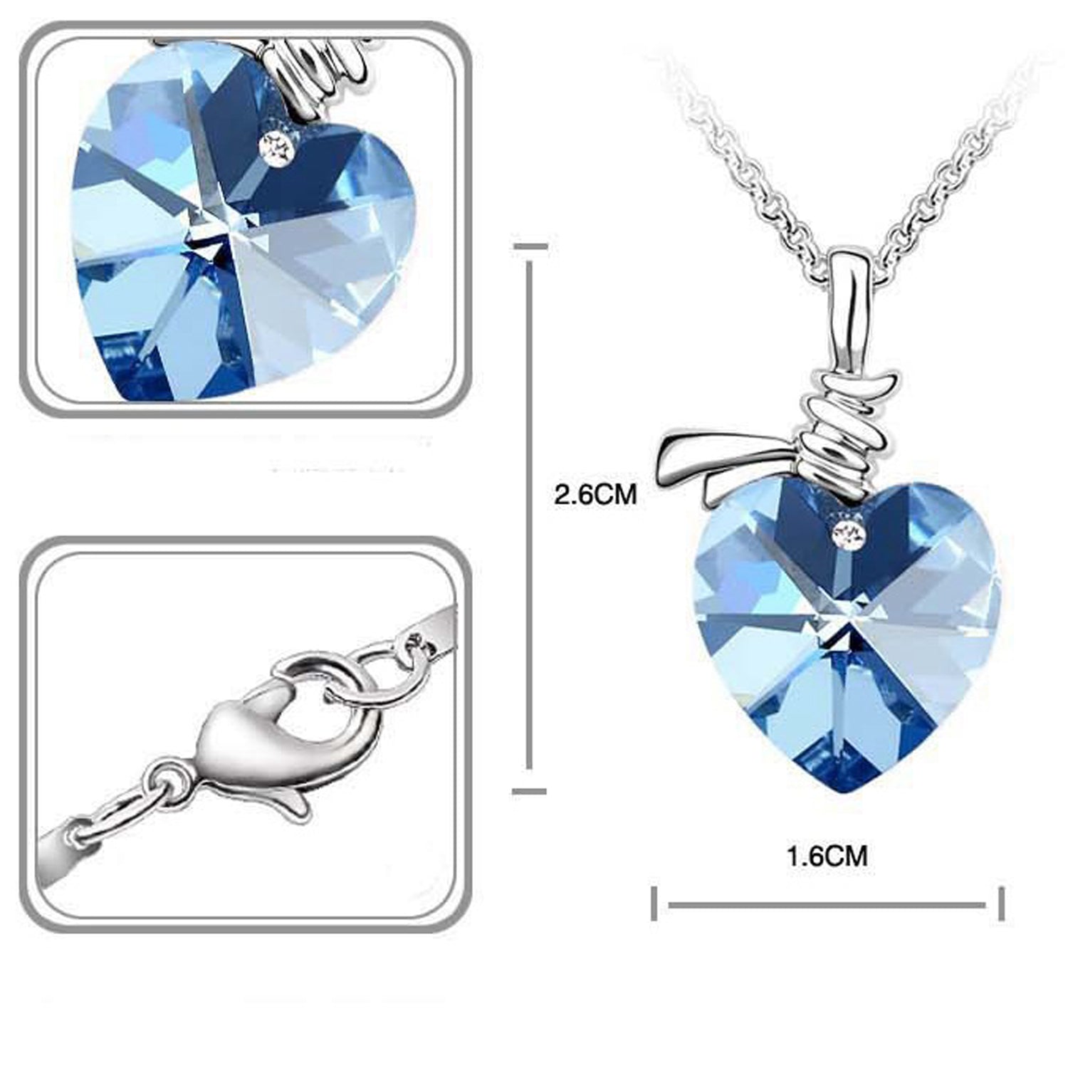Scintillare by Sukkhi Ritzy Valentine Heart Crystals from Swarovski Rhodium Plated Pendant for Women