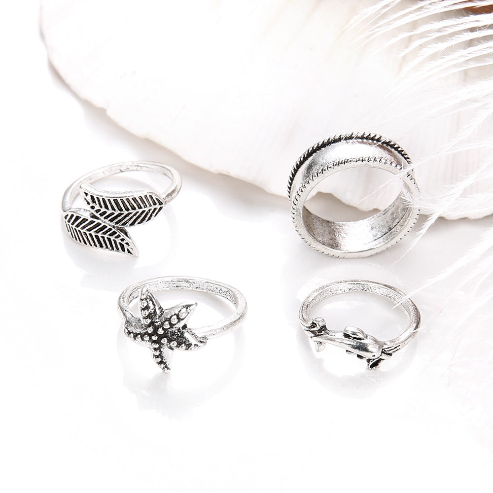 Scintillare by Sukkhi Delightful Floral Design Oxidised Ring Combo for Women