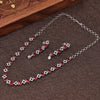 Sukkhi Maroon Rhodium Plated CZ Choker Necklace Set For Women