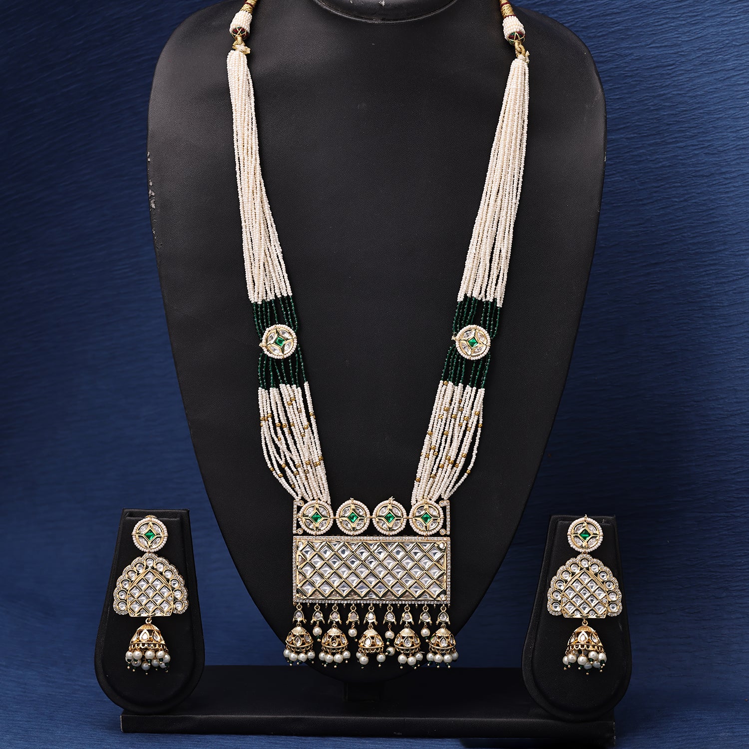 Sukkhi Absorbing Gold Plated Kundan & Pearl Green Necklace Set for Women