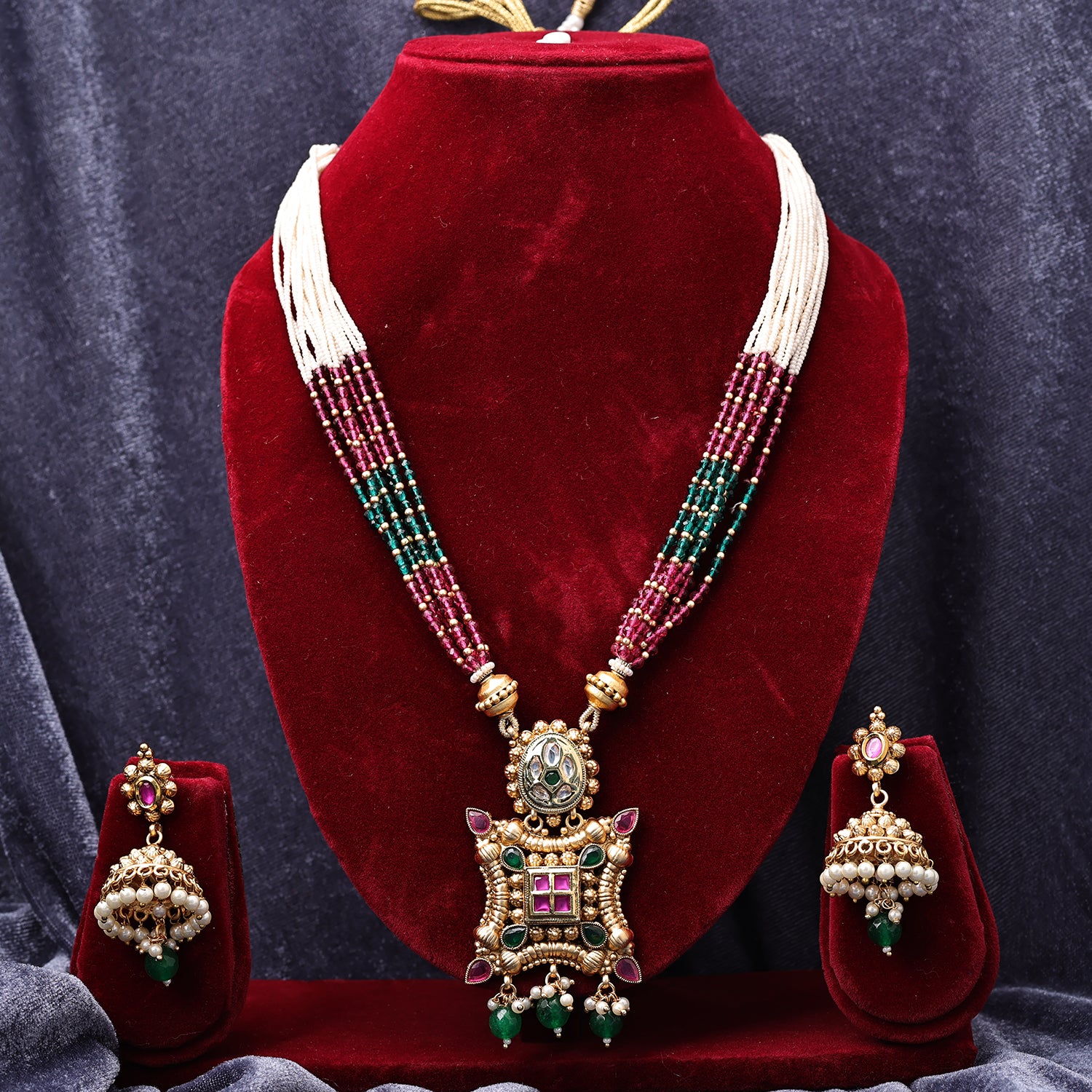 Sukkhi Nubile Gold Plated Kundan & Pearl Golden Necklace Set for Women