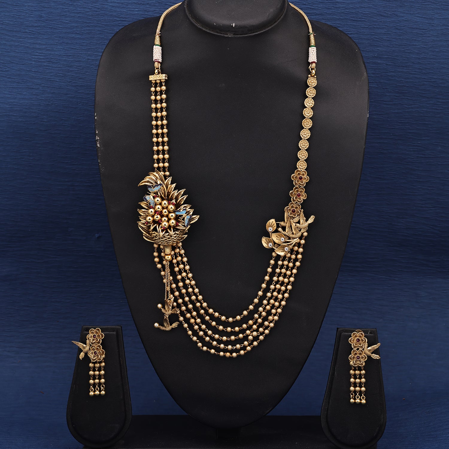 Sukkhi Adequate Gold Plated Kundan & Pearl Golden Necklace Set for Women