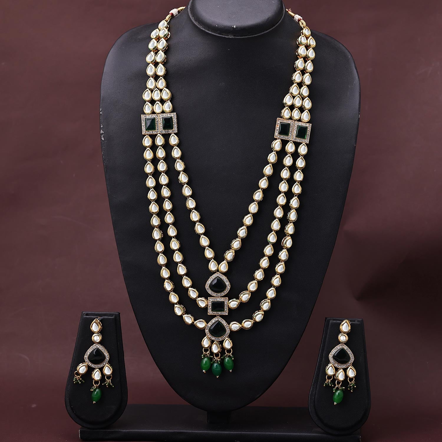 Sukkhi Dollish Gold Plated Kundan & Pearl Green Necklace Set for Women