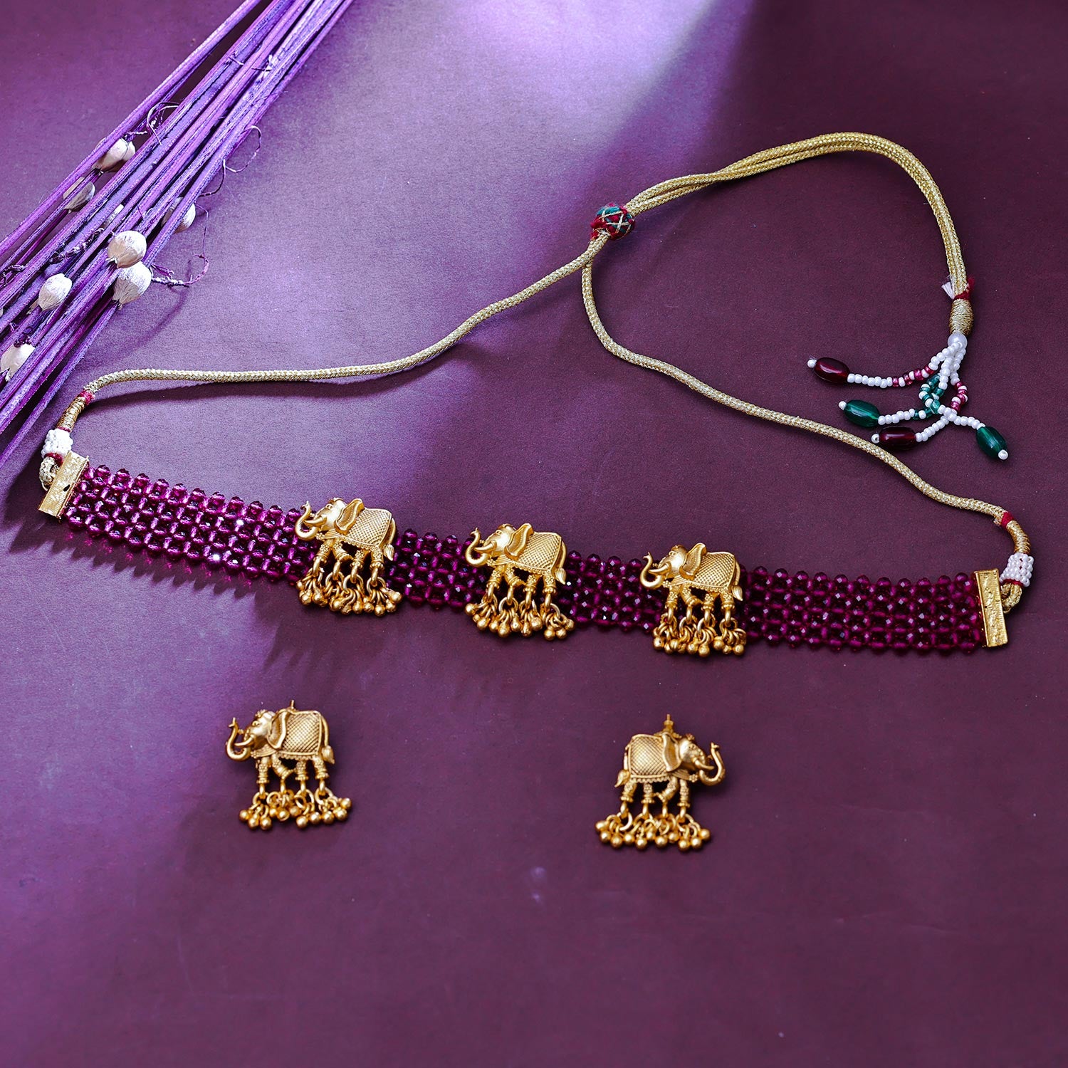 Sukkhi Spellbinding Gold Plated Pearl Pink Necklace Set for Women