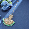 Sukkhi Delicate Gold Plated Kundan & Pearl Green Maangtikka for Women
