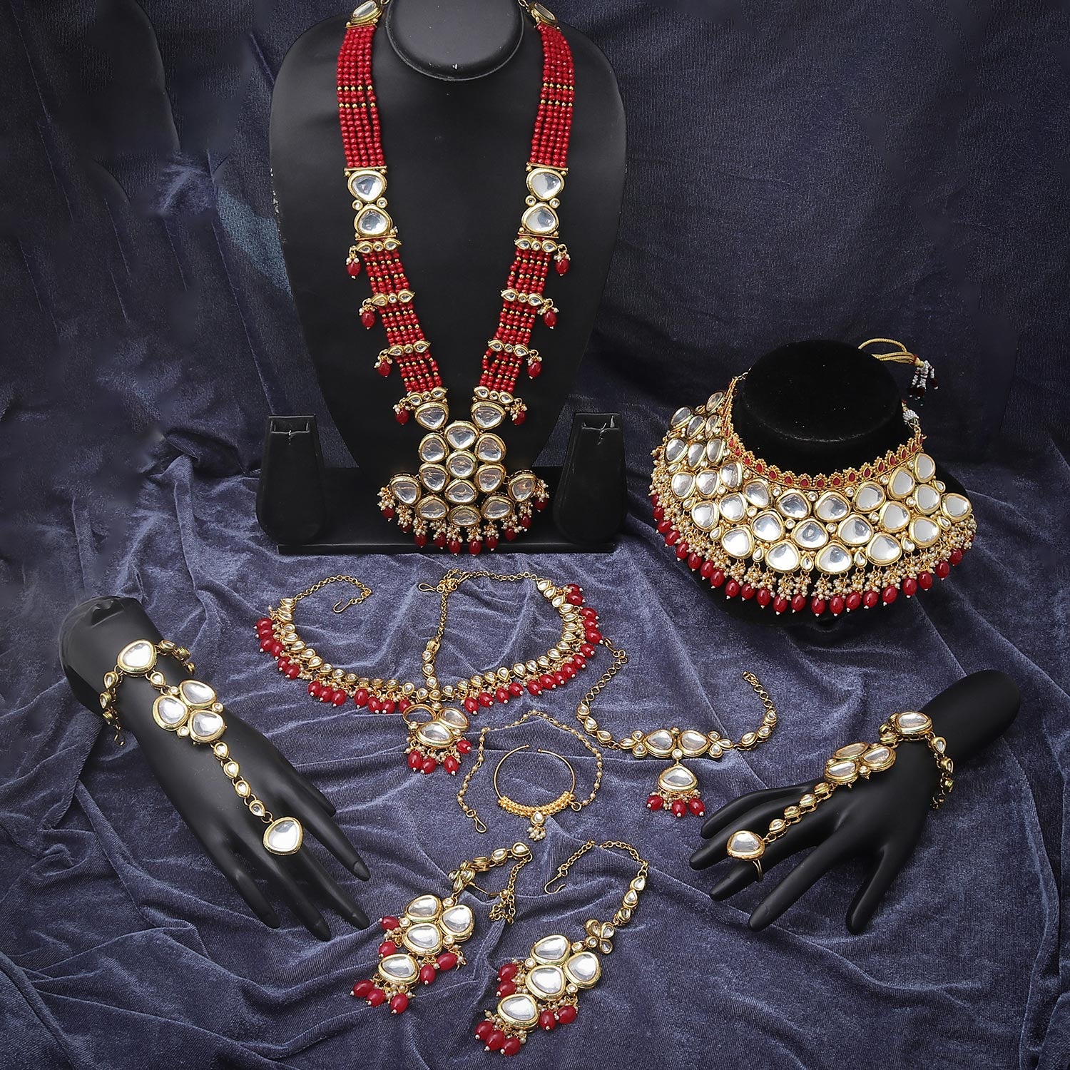 Sukkhi Hot Gold Plated Kundan & Pearl Pista Green Dulhan Set for Women