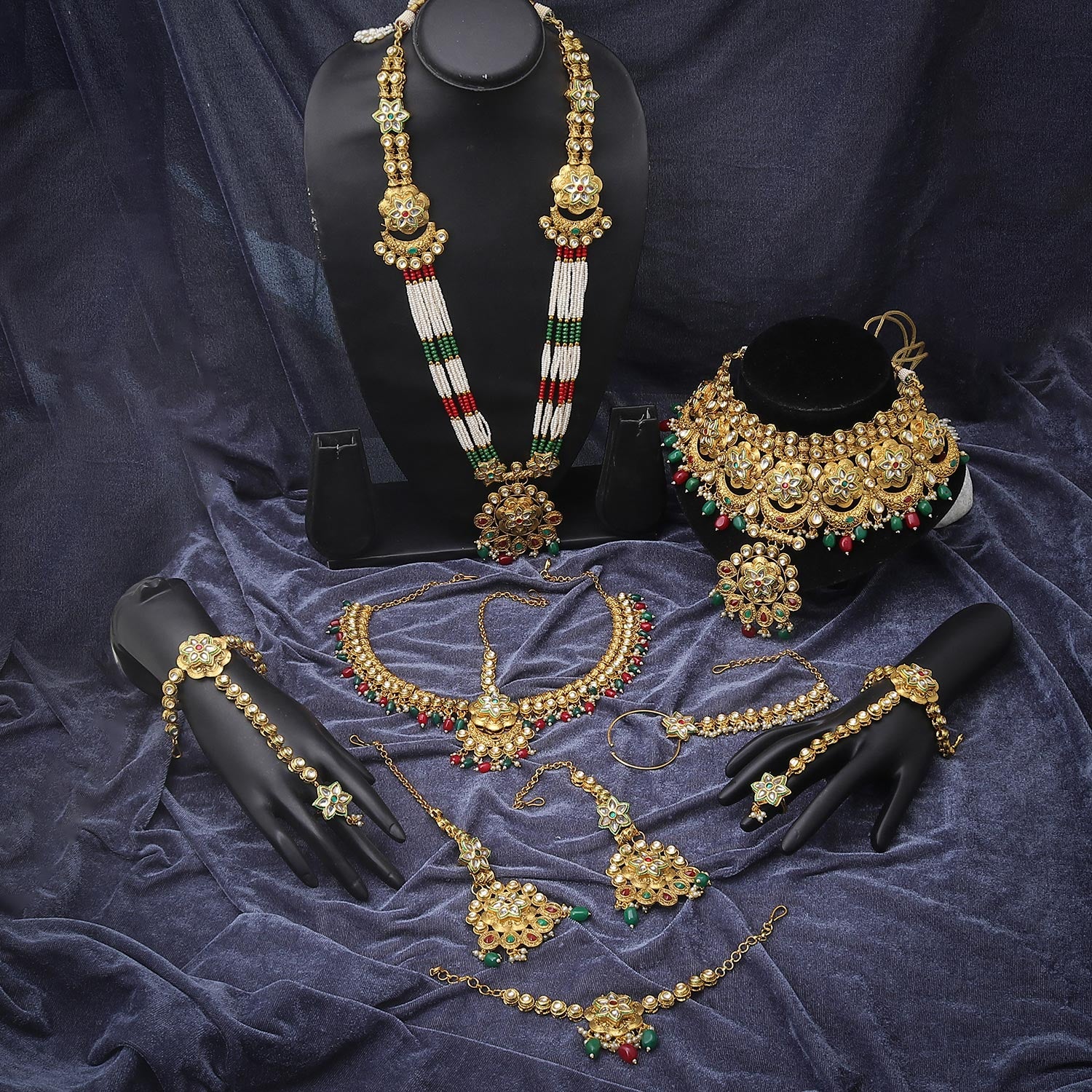 Sukkhi Gripping Gold Plated Kundan & Pearl Golden Dulhan Set for Women