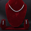 Sukkhi Rhodium Plated Silver CZ Choker Necklace Set for Women