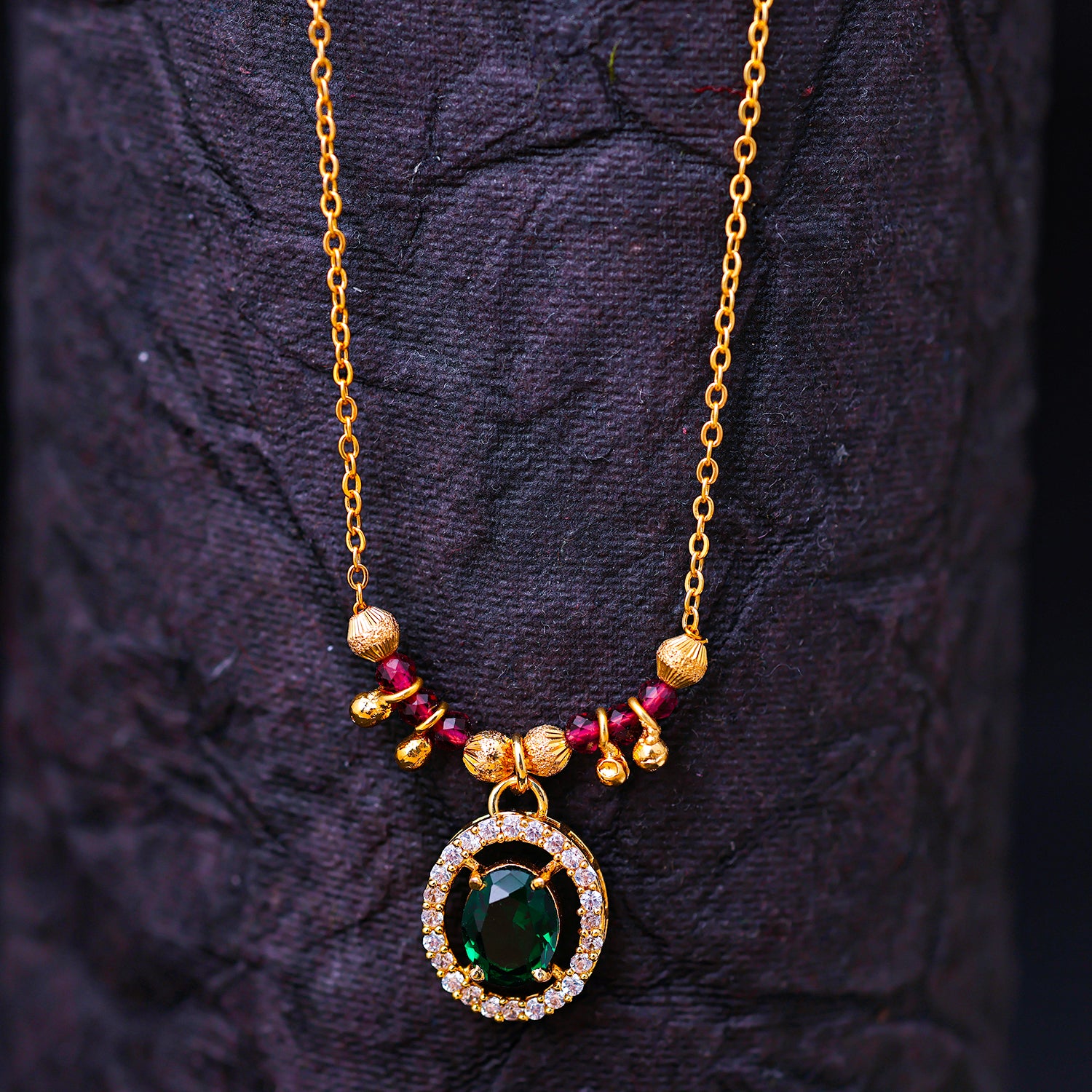 Sukkhi Gold Plated Golden Black Beads Long Mangalsutra Pendant for Women
