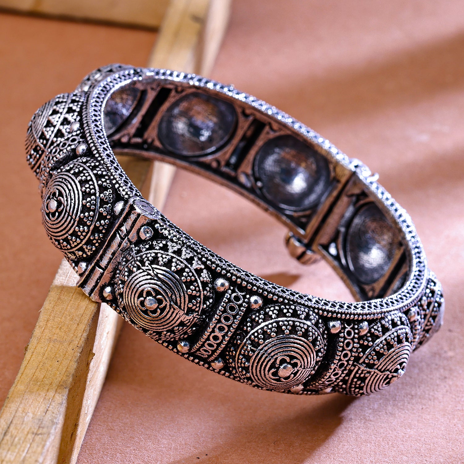 Sukkhi Oxidized Silver Kada for Women