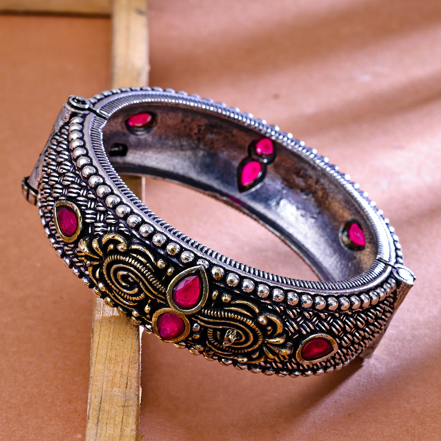 Sukkhi Oxidized Silver Kada for Women