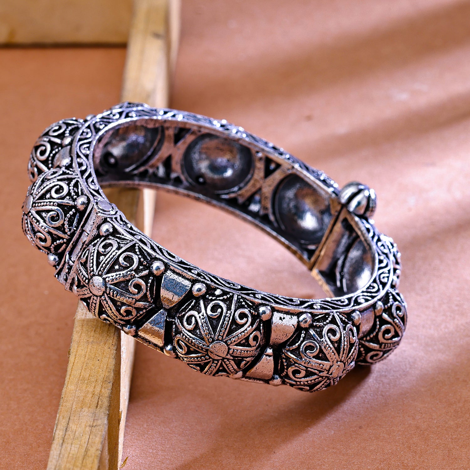 Sukkhi Oxidized Silver Kada for Women